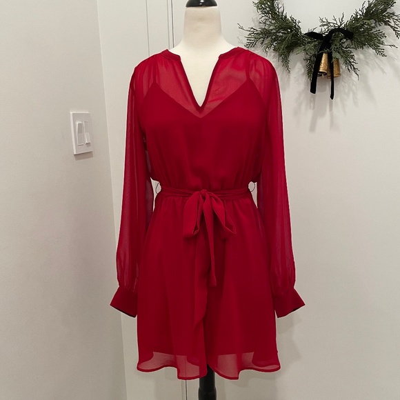 Banana Republic Factory Dresses & Skirts - New With Tags Banana Republic Factory Tie Waist Fit & Flare Dress, Size S, Red